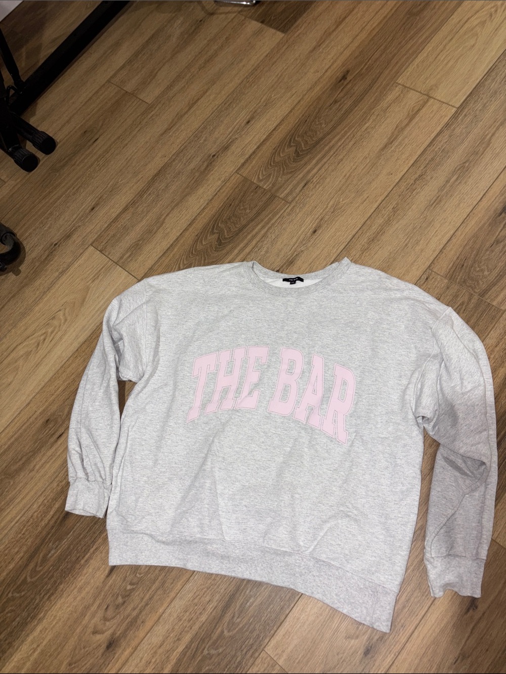 The Bar Light Gray Sweatshirt with Pink Block Logo - Picture 2 of 3